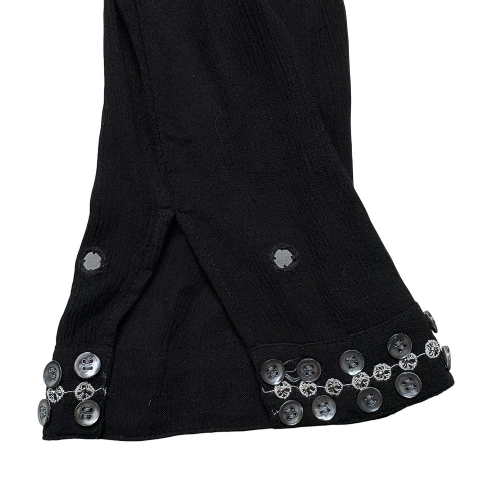 Soft Surroundings Embellished Duster Kimono M Black 3/4 Sleeve Split Cuff Open - Picture 4 of 13
